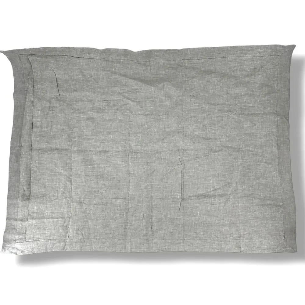 Restoration Hardware Palmette Embroidered Linen Sham King Lounger Fog Mist
